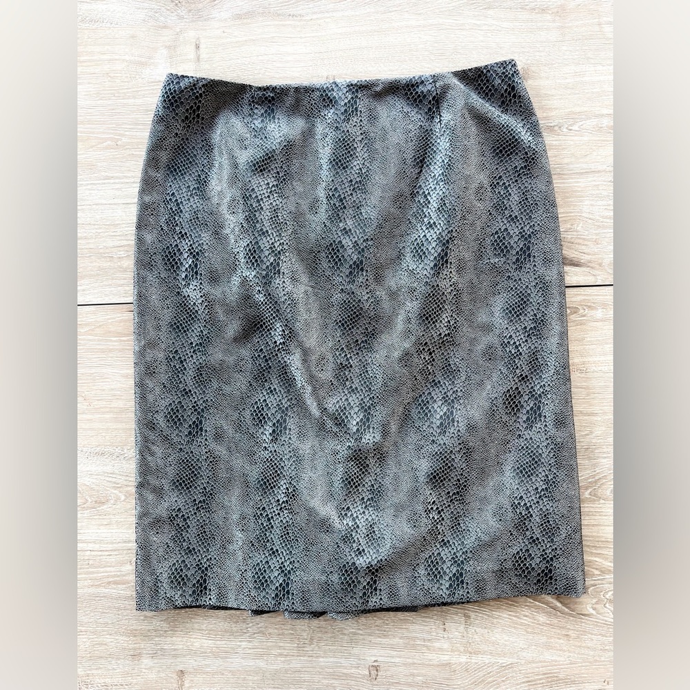Vintage Carlisle Midi Shimmery Faux Snake Skin Skirt Size 12 Reptile Print